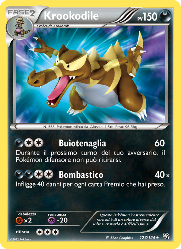 Krookodile 127/128 — Stirpe dei Draghi (Italian Pokémon TCG card)