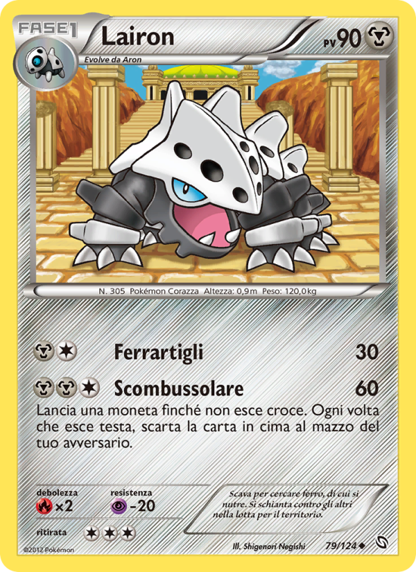 Lairon 079/128 — Stirpe dei Draghi (Italian Pokémon TCG card)
