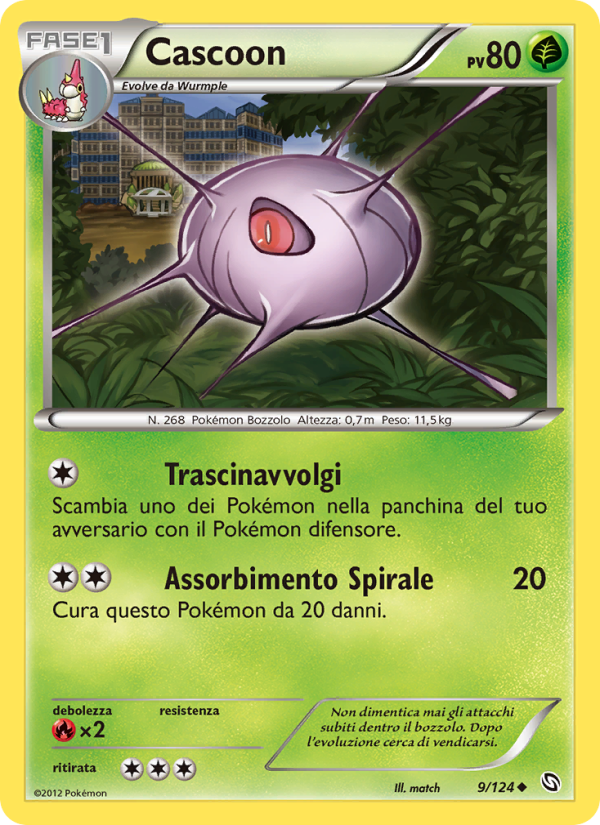 Cascoon 009/128 — Stirpe dei Draghi (Italian Pokémon TCG card)