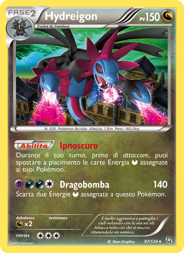 Hydreigon 097/128 — Stirpe dei Draghi (Italian Pokémon TCG card)