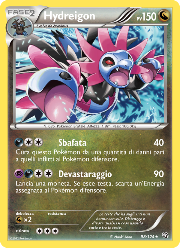 Hydreigon 098/128 — Stirpe dei Draghi (Italian Pokémon TCG card)