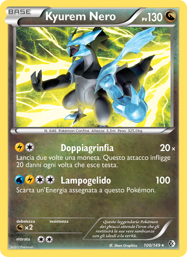 Kyurem Nero 100/153 — Confini Varcati (Italian Pokémon TCG card)