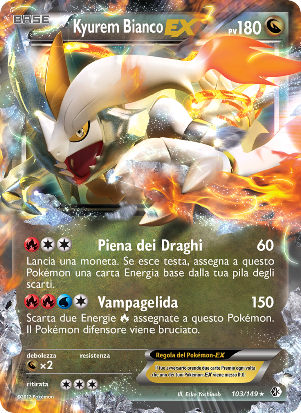 Kyurem Bianco-EX 103/153 — Confini Varcati (Italian Pokémon TCG card)