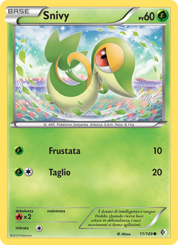 Snivy 011/153 — Confini Varcati (Italian Pokémon TCG card)