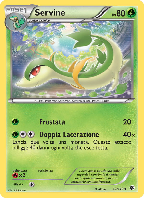 Servine 012/153 — Confini Varcati (Italian Pokémon TCG card)