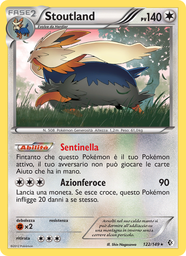 Stoutland 122/153 — Confini Varcati (Italian Pokémon TCG card)