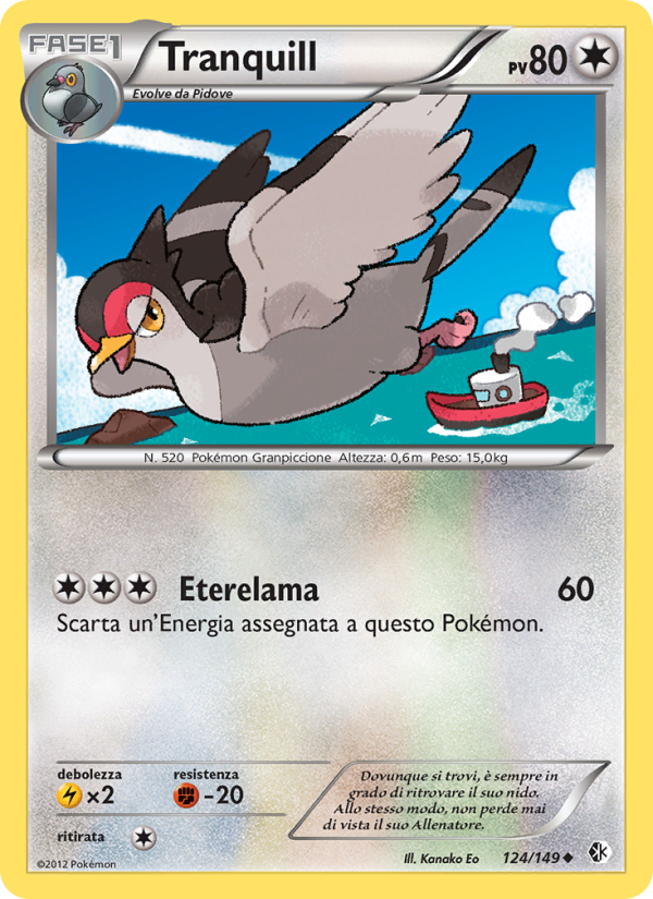 Tranquill 124/153 — Confini Varcati (Italian Pokémon TCG card)
