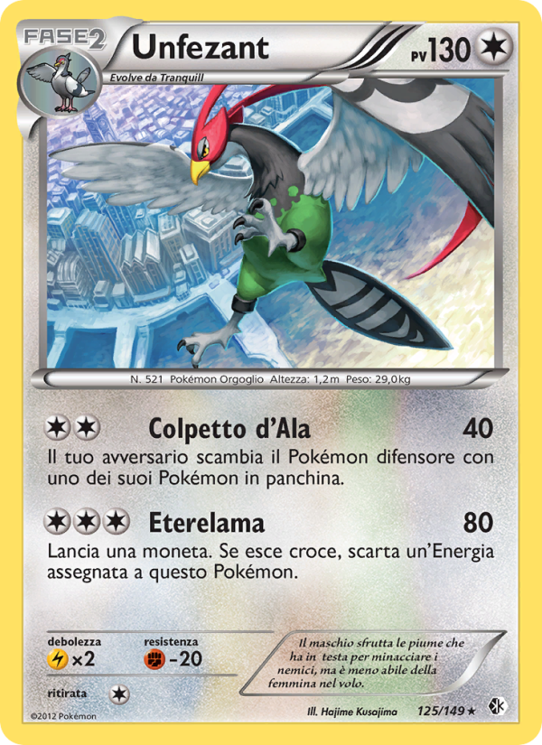 Unfezant 125/153 — Confini Varcati (Italian Pokémon TCG card)