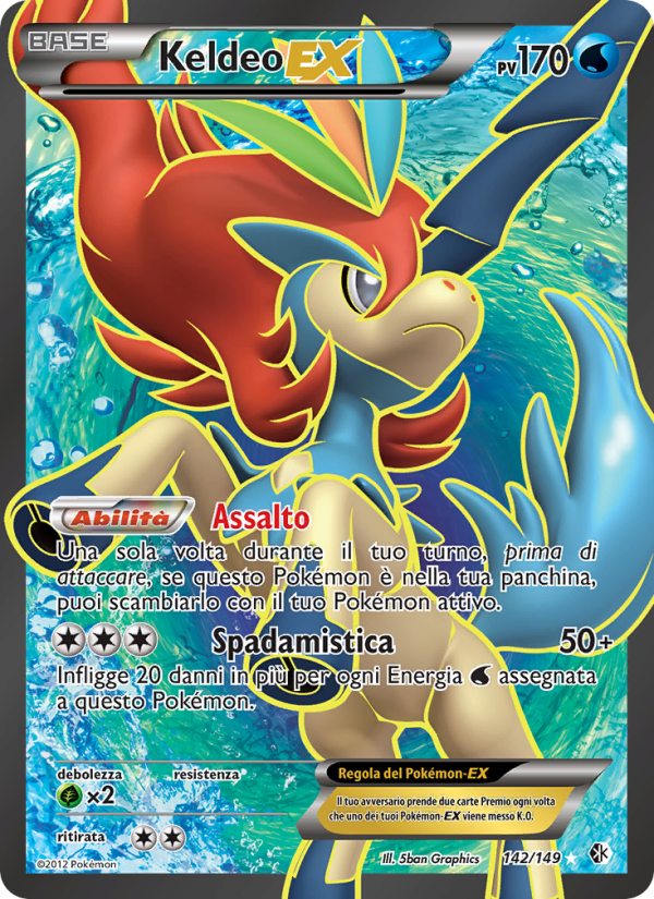 Keldeo-EX 142/153 — Confini Varcati (Italian Pokémon TCG card)