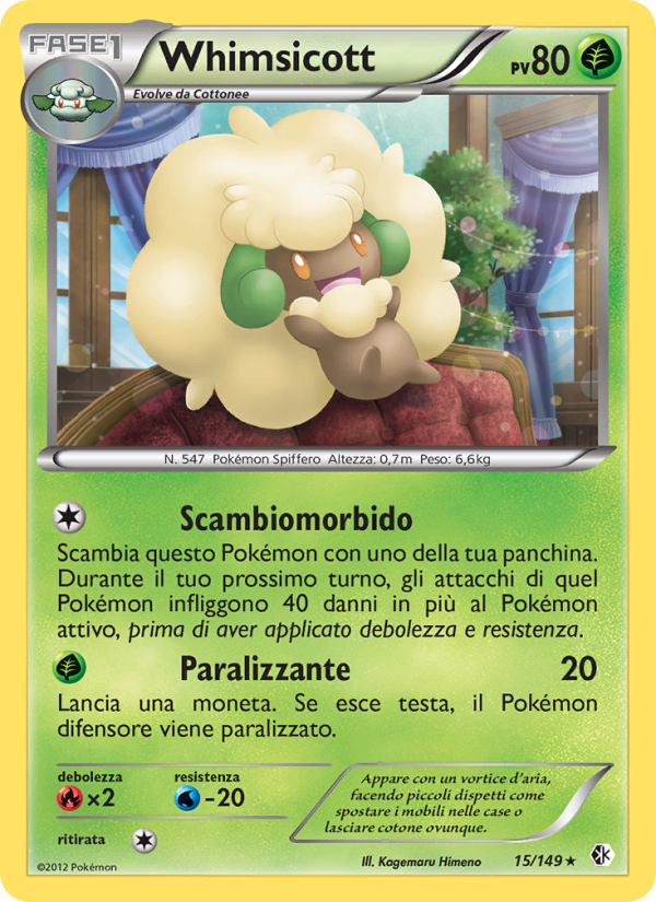 Whimsicott 015/153 — Confini Varcati (Italian Pokémon TCG card)