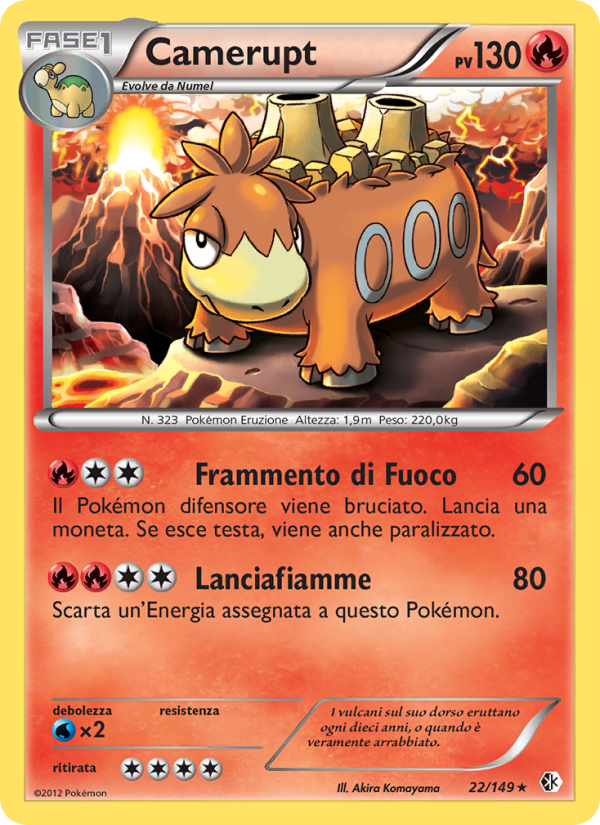 Camerupt 022/153 — Confini Varcati (Italian Pokémon TCG card)