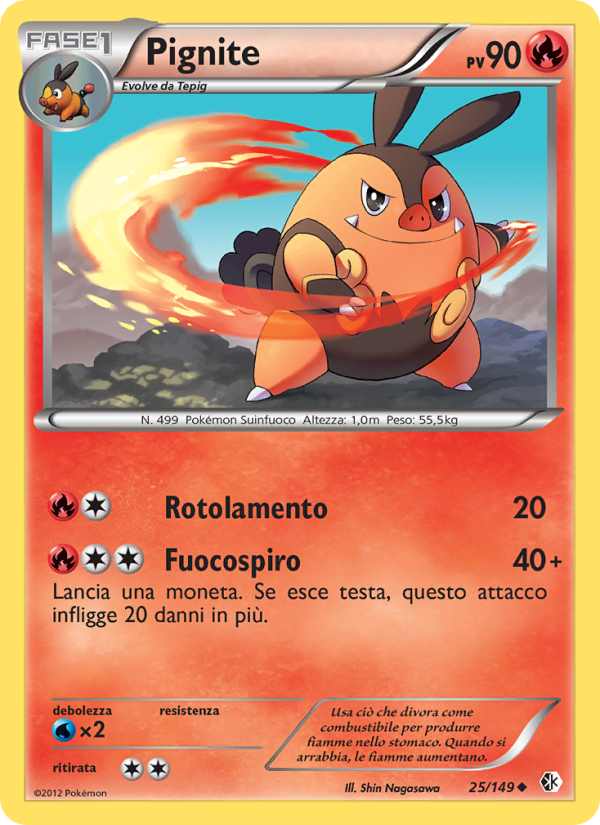 Pignite 025/153 — Confini Varcati (Italian Pokémon TCG card)