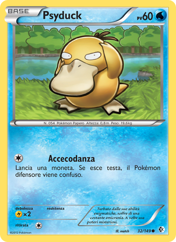 Psyduck 032/153 — Confini Varcati (Italian Pokémon TCG card)