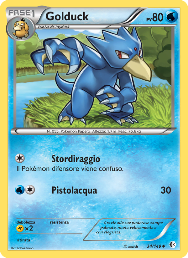 Golduck 034/153 — Confini Varcati (Italian Pokémon TCG card)