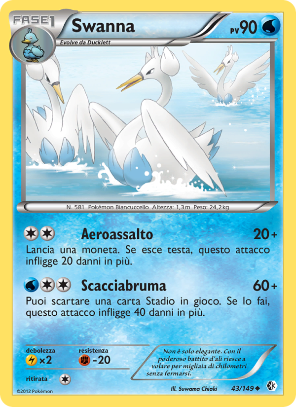 Swanna 043/153 — Confini Varcati (Italian Pokémon TCG card)