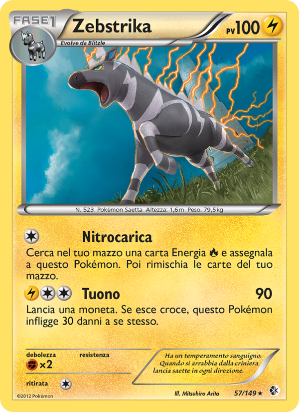 Zebstrika 057/153 — Confini Varcati (Italian Pokémon TCG card)
