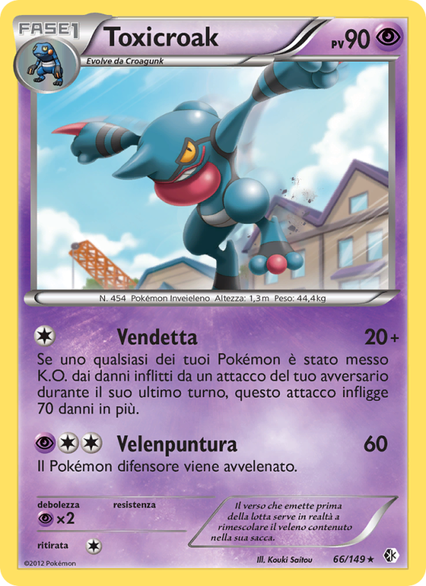 Toxicroak 066/153 — Confini Varcati (Italian Pokémon TCG card)