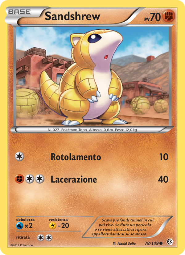 Sandshrew 078/153 — Confini Varcati (Italian Pokémon TCG card)