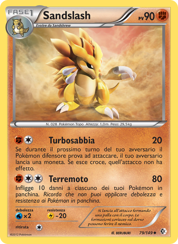 Sandslash 079/153 — Confini Varcati (Italian Pokémon TCG card)