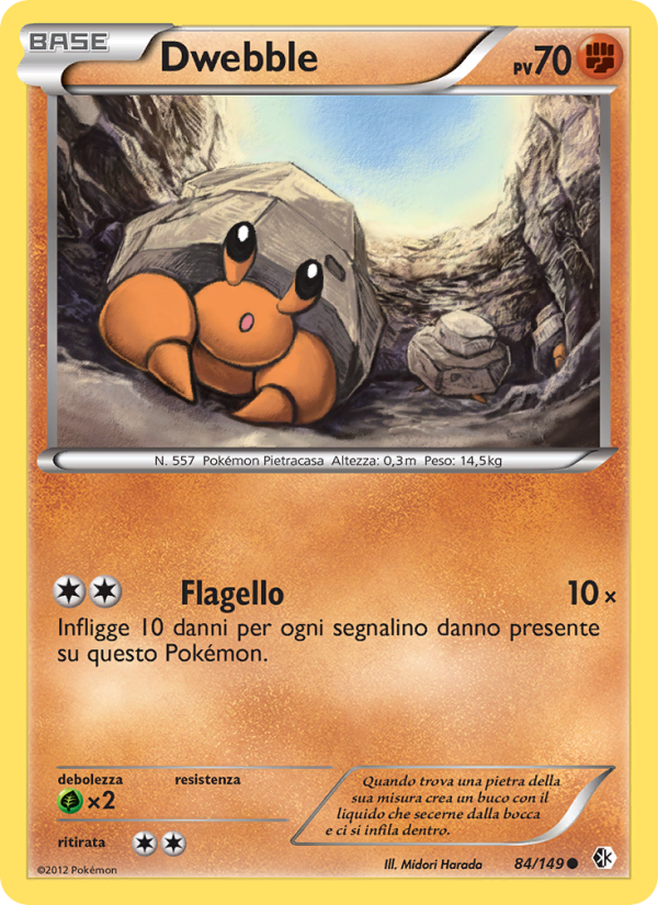 Dwebble 084/153 — Confini Varcati (Italian Pokémon TCG card)