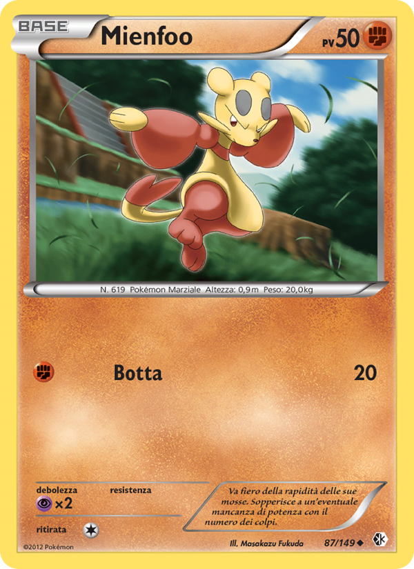Mienfoo 087/153 — Confini Varcati (Italian Pokémon TCG card)
