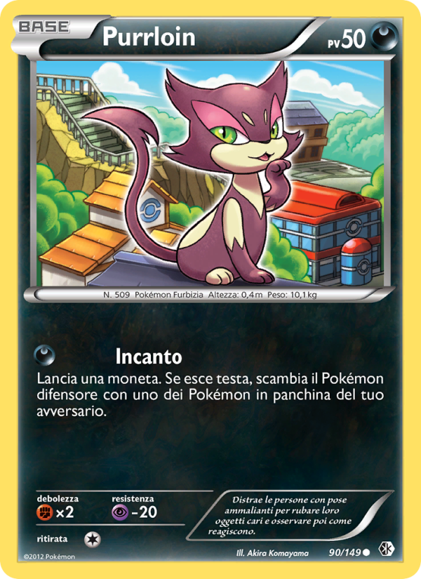 Purrloin 090/153 — Confini Varcati (Italian Pokémon TCG card)