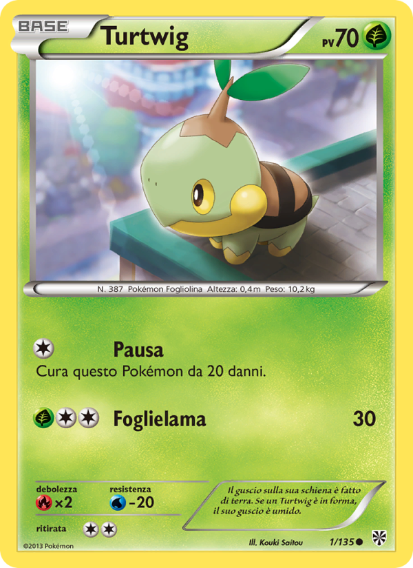 Turtwig 001/138 — Uragano Plasma (Italian Pokémon TCG card)