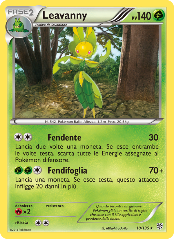 Leavanny 010/138 — Plasma Storm (Italian Pokémon TCG card)