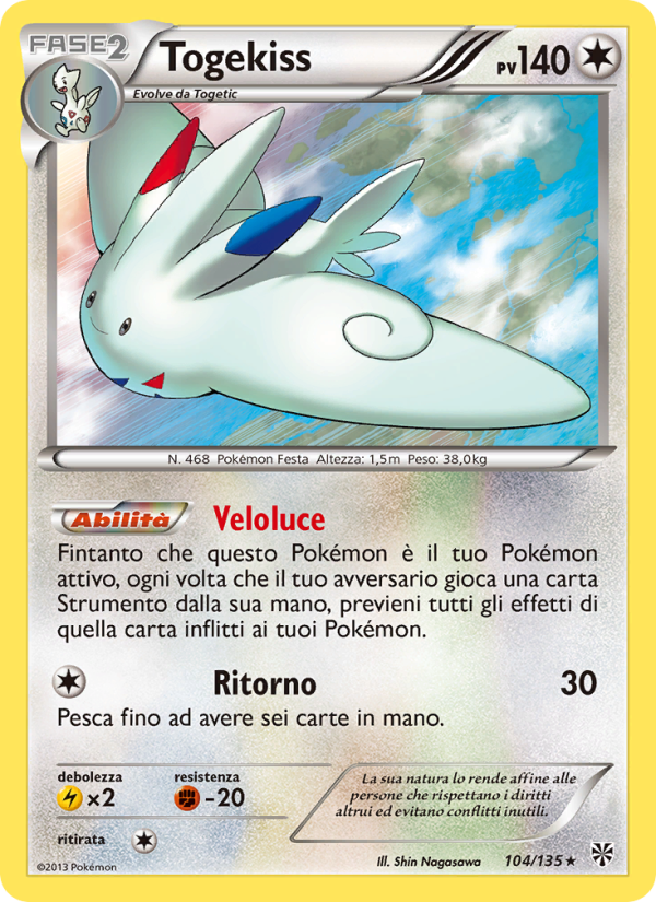Togekiss 104/138 — Uragano Plasma (Italian Pokémon TCG card)