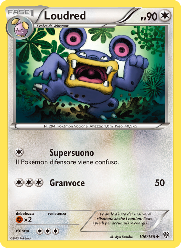 Loudred 106/138 — Uragano Plasma (Italian Pokémon TCG card)