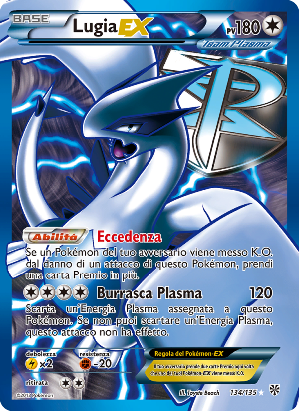 Lugia-EX 134/138 — Uragano Plasma (Italian Pokémon TCG card)