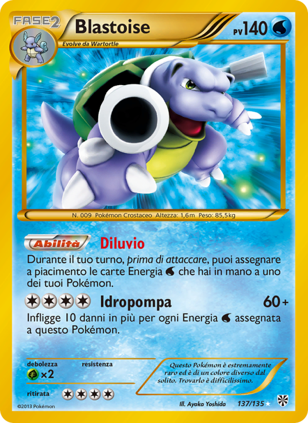 Blastoise 137/138 — Uragano Plasma (Italian Pokémon TCG card)