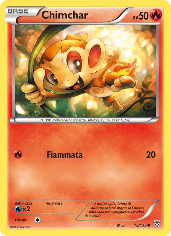 Chimchar 015/138 — Uragano Plasma (Italian Pokémon TCG card)