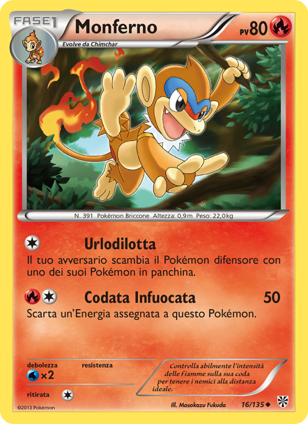 Monferno 016/138 — Uragano Plasma (Italian Pokémon TCG card)