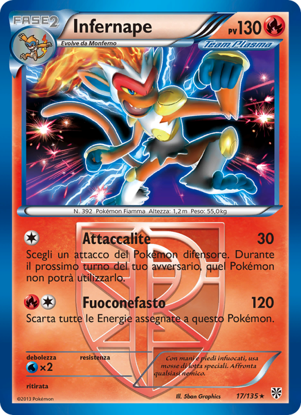 Infernape 017/138 — Uragano Plasma (Italian Pokémon TCG card)