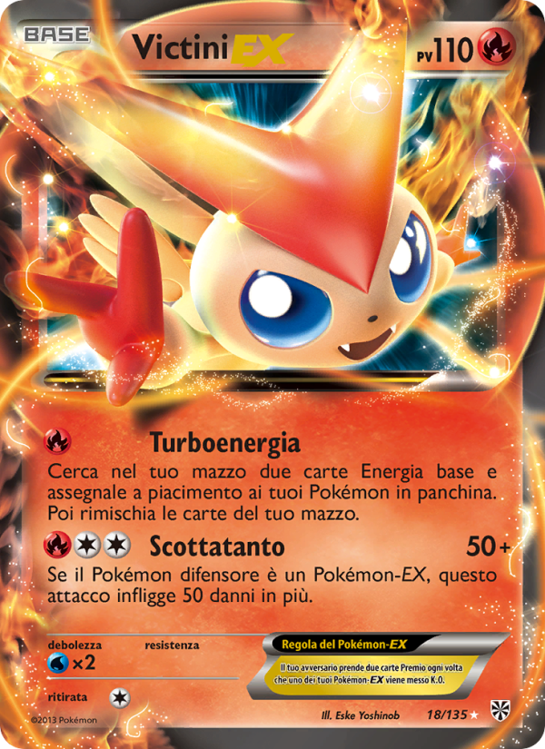 Victini-EX 018/138 — Uragano Plasma (Italian Pokémon TCG card)