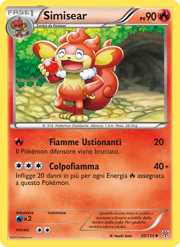 Simisear 020/138 — Uragano Plasma (Italian Pokémon TCG card)