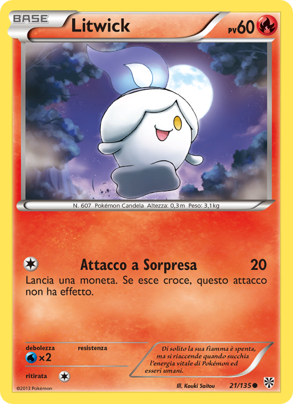 Litwick 021/138 — Uragano Plasma (Italian Pokémon TCG card)