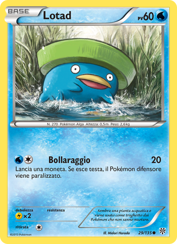 Lotad 029/138 — Uragano Plasma (Italian Pokémon TCG card)