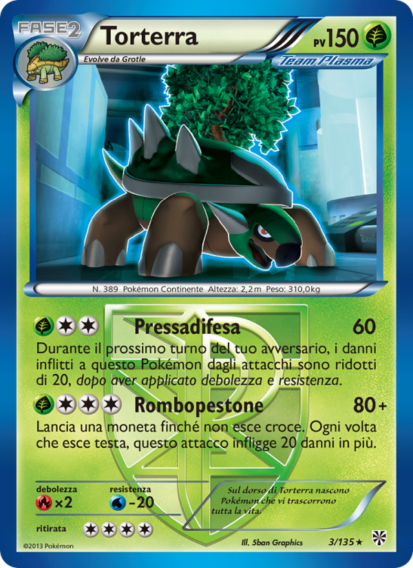 Torterra 003/138 — Uragano Plasma (Italian Pokémon TCG card)