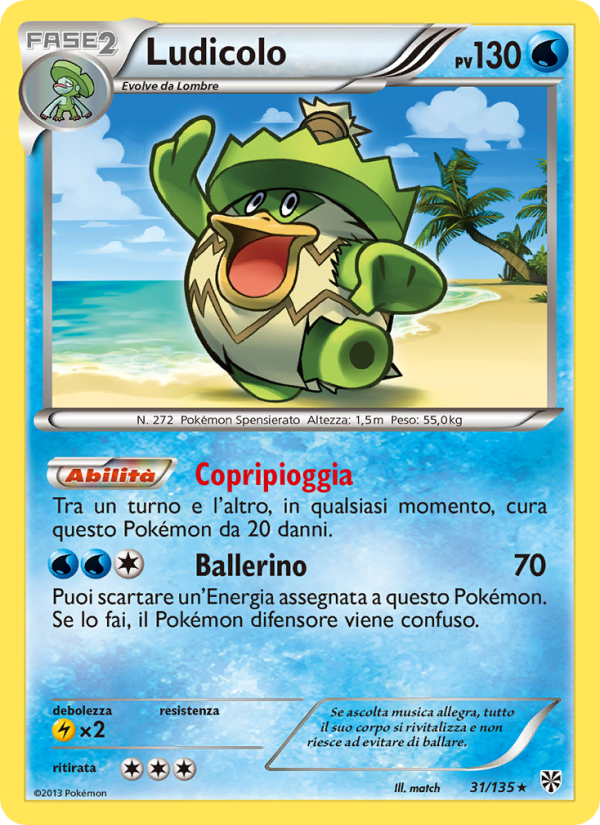 Ludicolo 031/138 — Uragano Plasma (Italian Pokémon TCG card)
