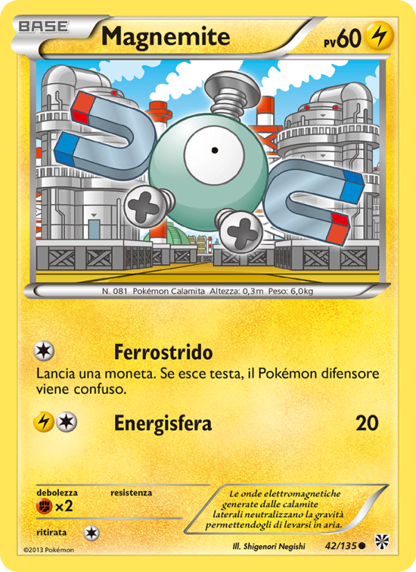 Magnemite 042/138 — Uragano Plasma (Italian Pokémon TCG card)