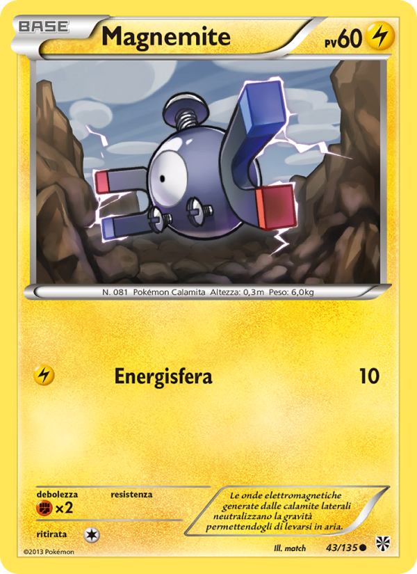 Magnemite 043/138 — Uragano Plasma (Italian Pokémon TCG card)