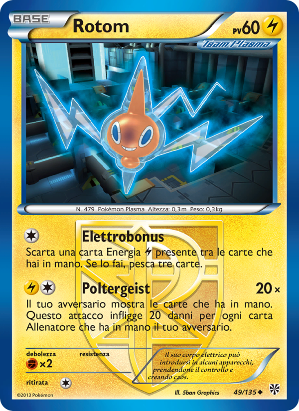 Rotom 049/138 — Uragano Plasma (Italian Pokémon TCG card)