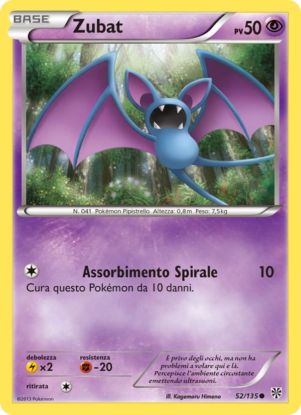 Zubat 052/138 — Uragano Plasma (Italian Pokémon TCG card)