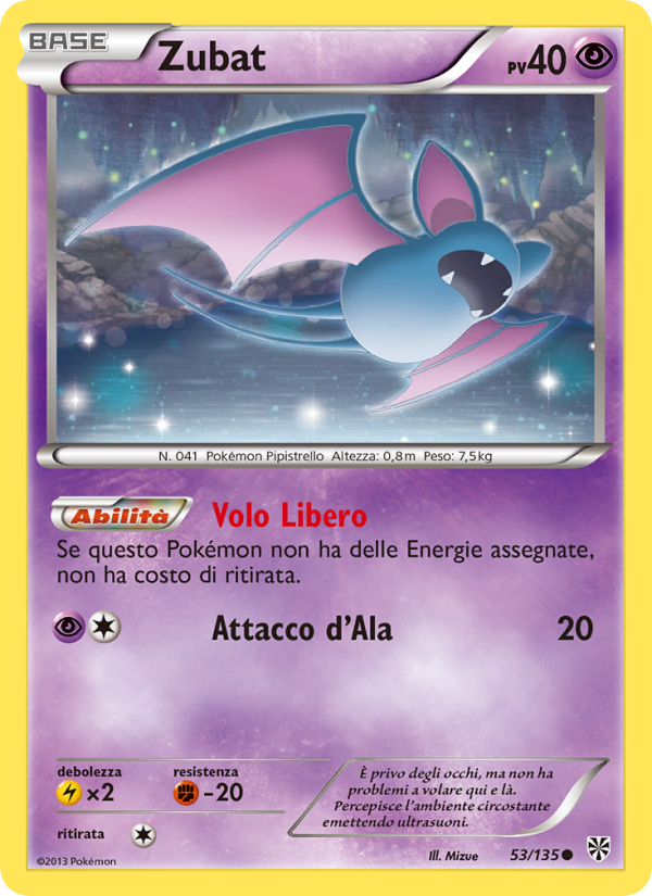 Zubat 053/138 — Uragano Plasma (Italian Pokémon TCG card)