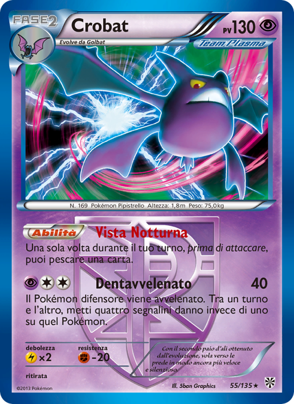 Crobat 055/138 — Uragano Plasma (Italian Pokémon TCG card)