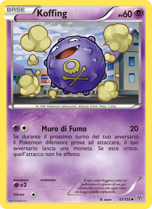 Koffing 057/138 — Uragano Plasma (Italian Pokémon TCG card)