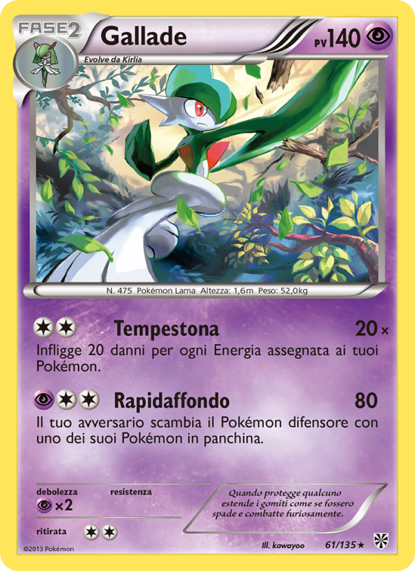 Gallade 061/138 — Uragano Plasma (Italian Pokémon TCG card)