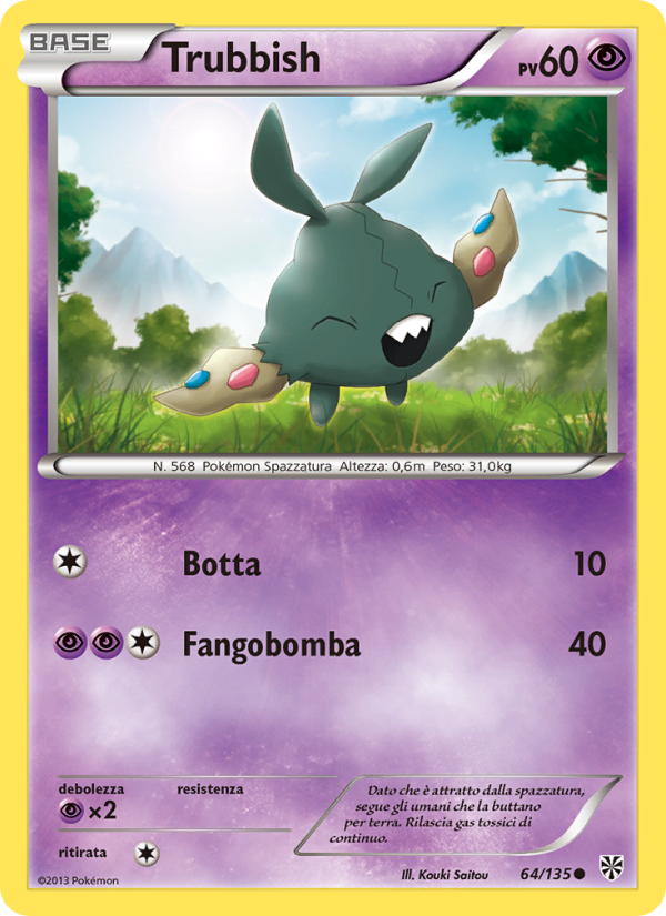 Trubbish 064/138 — Uragano Plasma (Italian Pokémon TCG card)